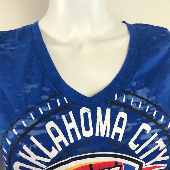 NWT OKC Thunder V-Neck Burnout NBA Tee - Picture 5 of 5
